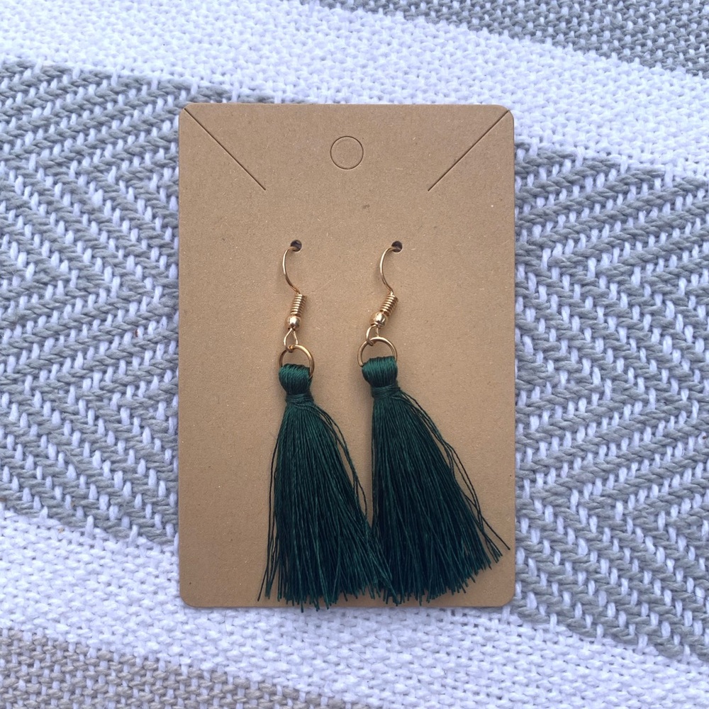 Fashion Green Tassle Earrings